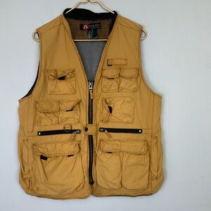 Kakadu Australia Sz Large Yellow Canvas Hunting‎ Fishing Safari Tactical Vest